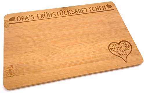 Samunshi® Holzbrett mit Gravur Opa's Frühstücksbrettchen aus Bambus Brett Frühstücksbrettchen als Holz Schneidebretter Holzbrett Küche Vesperbre von Samunshi