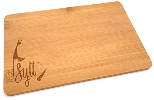 Samunshi® Holzbrett mit Gravur Sylt aus Bambus Brett Schneidebrett klein Brotzeitbrett Holz Schneidebretter Holzbrett Küche von Samunshi