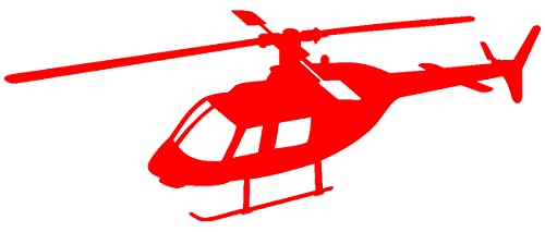 Samunshi® Hubschrauber Aufkleber 10 x 4cm hellrot von Samunshi