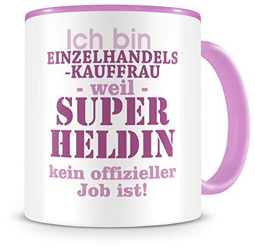 Samunshi® Ich bin Einzelhandelskauffrau Tasse Beruf Geschenk Kaffeetasse Teetasse Kaffeepott Kaffeebecher Becher rosa von Samunshi