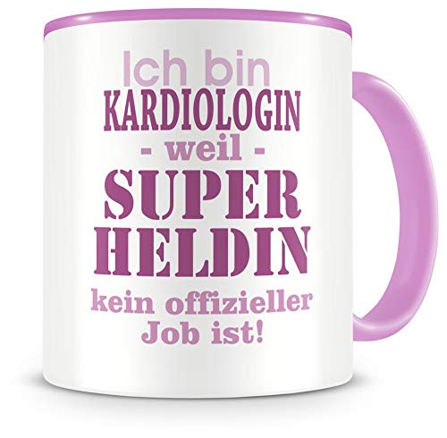 Samunshi® Ich bin Kardiologin Tasse Beruf Geschenk Kaffeetasse Teetasse Kaffeepott Kaffeebecher Becher rosa von Samunshi