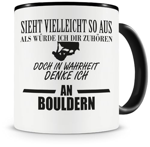 Samunshi® Ich denke an Bouldern Tasse Kaffeetasse Teetasse Kaffeepott Kaffeebecher Becher von Samunshi