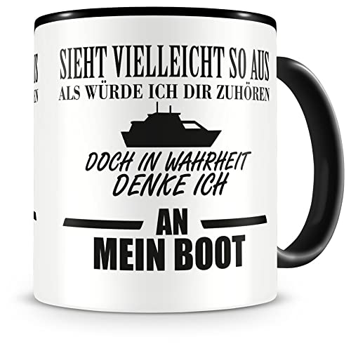 Samunshi® Ich denke an mein Boot Tasse Kaffeetasse Teetasse Kaffeepott Kaffeebecher Becher von Samunshi