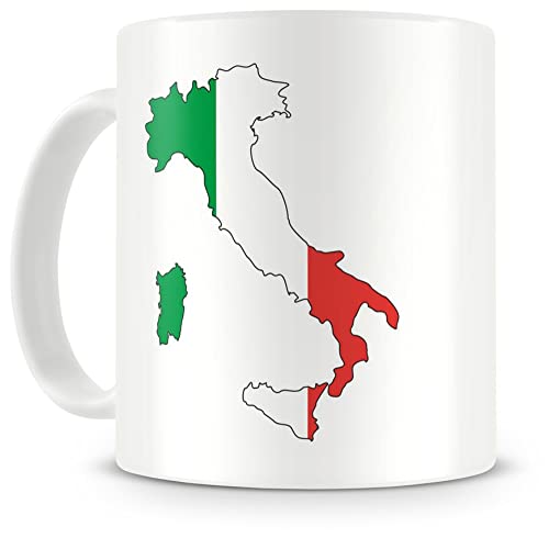 Samunshi® Italien in Nationalfarben Tasse Kaffeetasse Teetasse Italia Italy von Samunshi