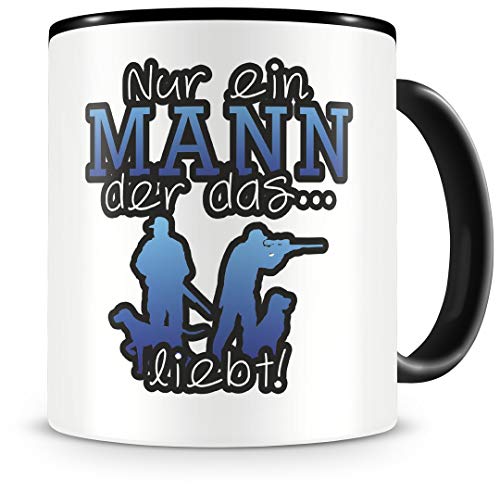 Samunshi® Jäger Tasse mit Spruch Jagd Liebe Geschenk für Jagd Fans Kaffeetasse groß Lustige Tassen zum Geburtstag schwarz 300ml von Samunshi