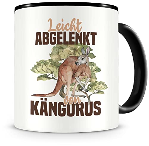 Samunshi® Känguru Tasse mit Spruch Leicht abgelenkt von Kängurus Geschenk für Känguru Fans Kaffeetasse Lustige Tassen zum Geburtstag 300ml von Samunshi