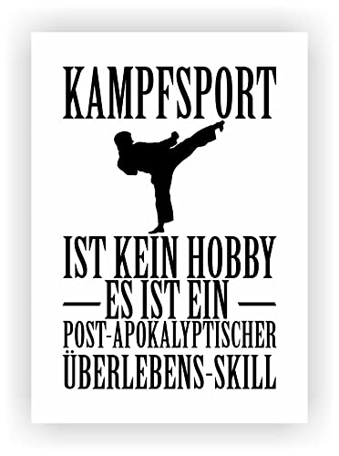 Samunshi® Kampfsport ist kein Hobby Poster Plakat Deko Geschenk DIN A4 21x29,7cm weiß/schwarz von Samunshi