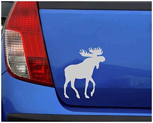 Samunshi® Kanada Elch Tier Aufkleber Autoaufkleber Sticker für Auto Motorrad Wohnmobil Scheiben in 11 Größen und 25 Farben (6,4x8cm gelb) von Samunshi