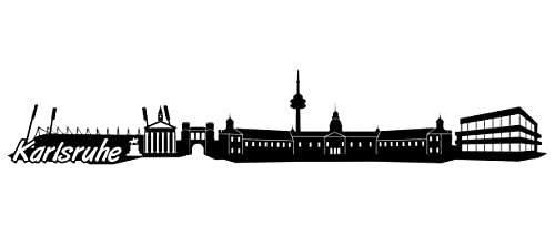 Samunshi® Karlsruhe Skyline Wandtattoo Sticker Aufkleber Wandaufkleber City Gedruckt Karlsruhe 120x22cm schwarz von Samunshi