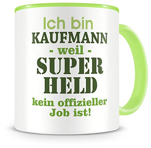 Samunshi® Kaufmann Tasse mit Spruch Geschenk für Kaufmann Mann Frau Kaffeetasse groß Lustige Tassen zum Geburtstag grün 300ml von Samunshi