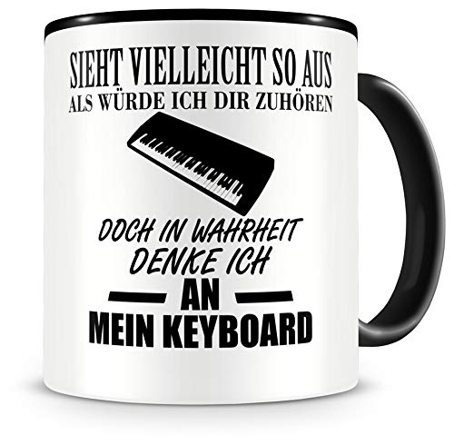 Samunshi® Keyboard Tasse mit Spruch Geschenk für Musiker Tasse Keyboard Becher Kaffeebecher Lustige Tassen zum Geburtstag Teetasse schwarz 300ml von Samunshi