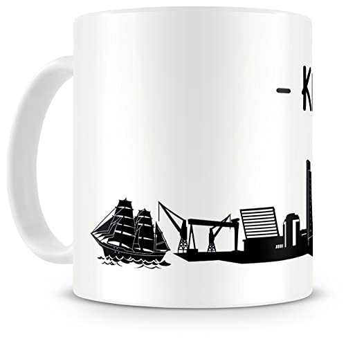 Samunshi® Kiel Skyline Tasse Kaffeetasse Teetasse H:95mm/D:82mm weiß von Samunshi