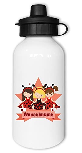Samunshi® Kinder-Trinkflasche mit Marienkäfer Mädchen und Namen als Motiv für Schule Sport Freizeit personalisierbar Marienkäfer Mädchen von Samunshi