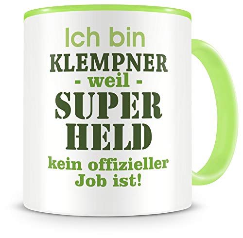 Samunshi® Klempner Tasse mit Spruch Geschenk für Klempner Mann Frau Kaffeetasse groß Lustige Tassen zum Geburtstag grün 300ml von Samunshi