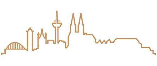 Samunshi® Köln Skyline Aufkleber Silhouette in 8 Größen und 25 Farben (15x4,4cm Hellbraun) von Samunshi