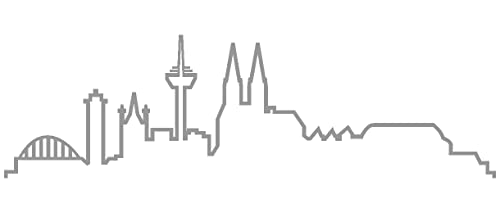 Samunshi® Köln Skyline Aufkleber Silhouette in 8 Größen und 25 Farben (15x4,4cm grau) von Samunshi