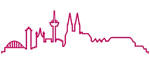 Samunshi® Köln Skyline Aufkleber Silhouette in 8 Größen und 25 Farben (20x5,8cm pink) von Samunshi