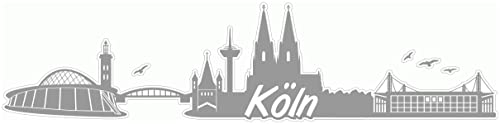 Samunshi® Köln Skyline Aufkleber Sticker Autoaufkleber City Gedruckt - 40x9,6cm grau von Samunshi