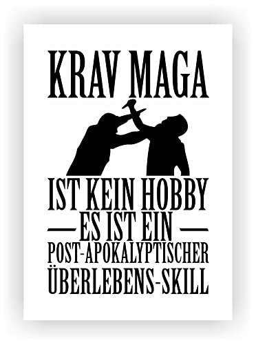 Samunshi® Krav Maga ist kein Hobby Poster Plakat Deko Jugendzimmer Geschenk DIN A1 59,4x84,1cm weiß/schwarz von Samunshi