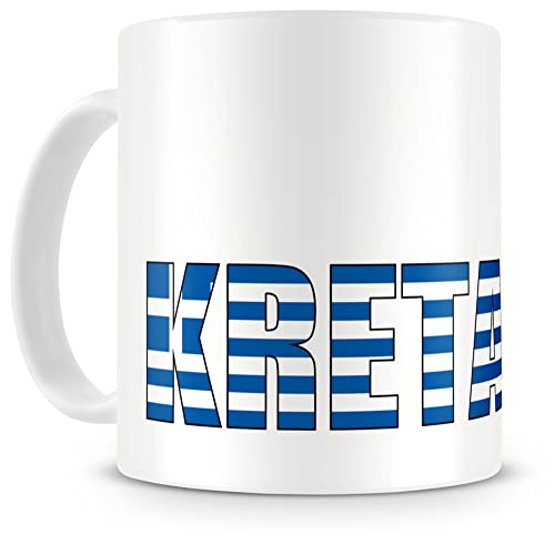 Samunshi® Kreta Schriftzug Tasse Kaffeetasse Teetasse Griechenland Greece von Samunshi