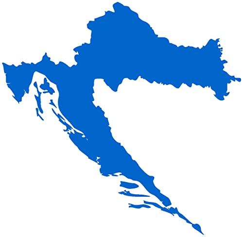 Samunshi® Kroatien Aufkleber in 7 Größen und 25 Farben (30x29cm azurblau) von Samunshi