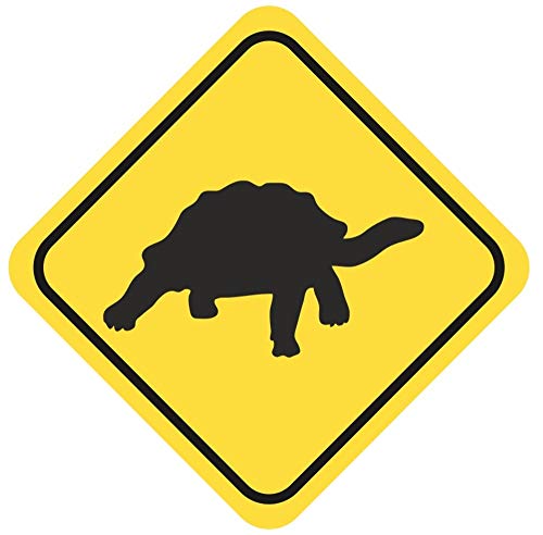 Samunshi® Landschildkröte Warnschild Warndreieck Aufkleber Achtung Vorsicht Tier - 10x10cm mehrfarbig von Samunshi