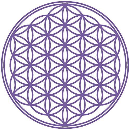 Samunshi® Lebensblume Wandtattoo Blume des Lebens Aufkleber Wandbild Blumen Wandsticker Yoga Sticker Wanddeko 50 x 50cm lavendel von Samunshi