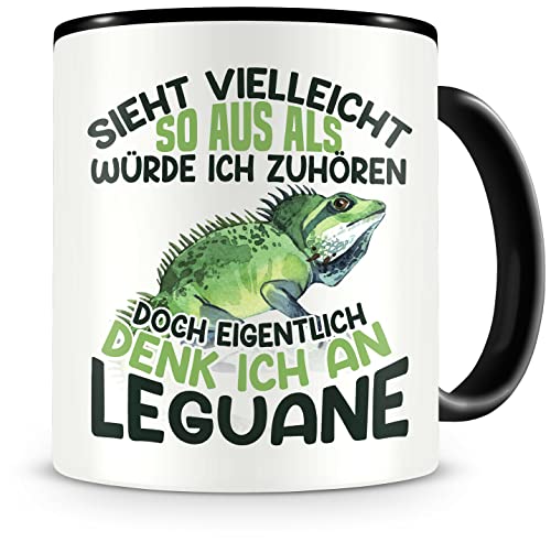 Samunshi® Leguan Tasse mit Spruch Sieht vielleicht so aus Leguane Geschenk für Leguan Fans Kaffeetasse Lustige Tassen zum Geburtstag von Samunshi