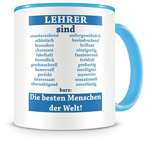 Samunshi® Lehrer sind Tasse Beruf Geschenk Kaffeetasse Teetasse Kaffeepott Kaffeebecher Becher Lehrer sind... 300ml hellblau/hellblau von Samunshi