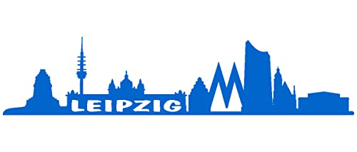 Samunshi® Leipzig Skyline Aufkleber Leipzig Sticker 25 x 5,6cm azurblau von Samunshi