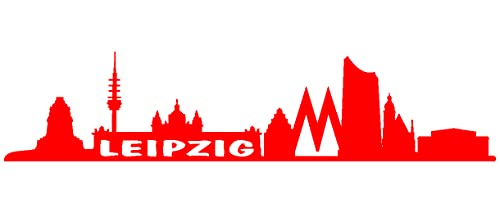 Samunshi® Leipzig Skyline Aufkleber Leipzig Sticker in 9 Größen und 25 Farben (20x4,5cm hellrot) von Samunshi
