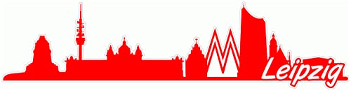 Samunshi® Leipzig Skyline Aufkleber Sticker Autoaufkleber City Gedruckt - 15x3,8cm hellrot von Samunshi