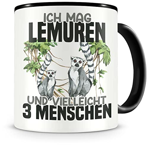 Samunshi® Lemuren Tasse mit Spruch Ich mag Lemuren Geschenk für Lemuren Fans Kaffeetasse Lustige Tassen zum Geburtstag 300ml von Samunshi