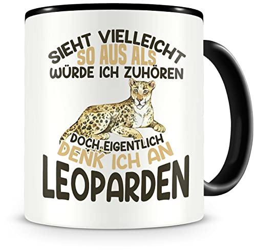 Samunshi® Leoparden Tasse mit Spruch Sieht vielleicht so aus Leoparden Geschenk für Leoparden Fans Kaffeetasse Lustige Tassen zum Geburtstag 300ml von Samunshi