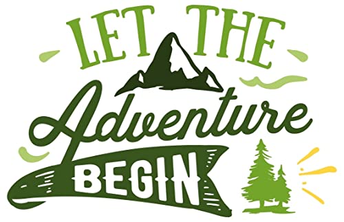 Samunshi® Let The Adventure Begin Schriftzug Aufkleber Sticker Autoaufkleber Scheibenaufkleber Motorradaufkleber - 40x26cm grün von Samunshi