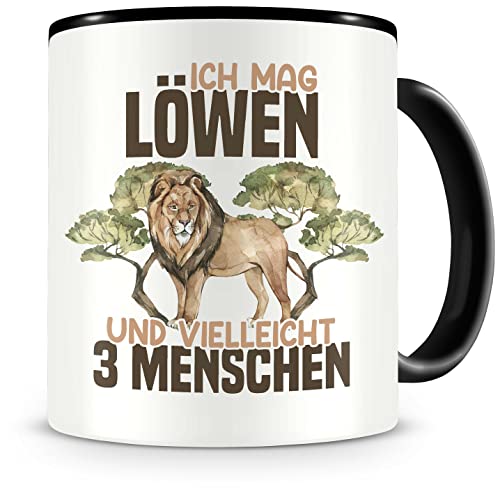 Samunshi® Löwen Tasse mit Spruch Ich mag Löwen Geschenk für Löwen Fans Kaffeetasse Lustige Tassen zum Geburtstag 300ml von Samunshi