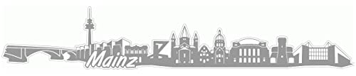 Samunshi® Mainz Skyline Aufkleber Sticker Autoaufkleber City Gedruckt - 80x14,2cm grau von Samunshi