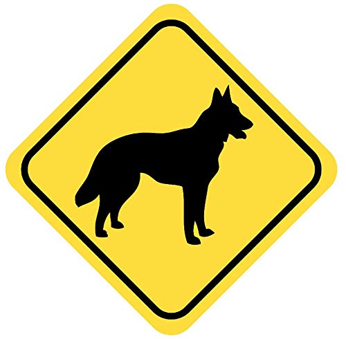 Samunshi® Malinois Warnschild Warndreieck Aufkleber Achtung Vorsicht Hund - 15x15cm mehrfarbig von Samunshi