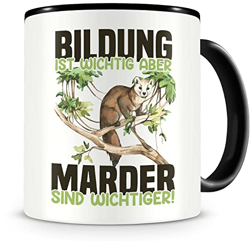 Samunshi® Marder Tasse mit Spruch Bildung Wichtig Marder Wichtiger Geschenk für Marder Fans Kaffeetasse Lustige Tassen zum Geburtstag von Samunshi