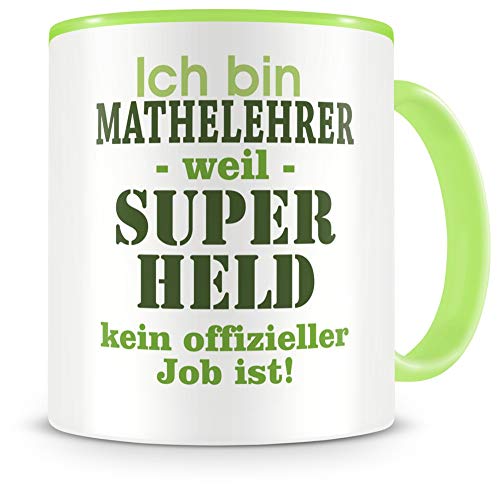 Samunshi® Mathelehrer Tasse mit Spruch Geschenk für Mathelehrer Mann Frau Kaffeetasse groß Lustige Tassen zum Geburtstag grün 300ml von Samunshi