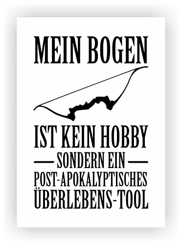 Samunshi® Mein Bogen ist kein Hobby Poster Plakat Deko Jugendzimmer Geschenk DIN A2 42x59,4cm weiß/schwarz von Samunshi