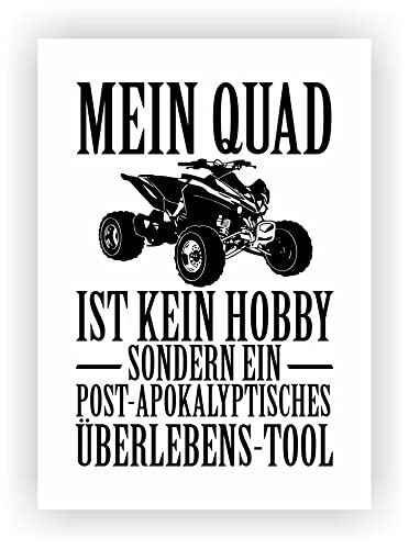 Samunshi® Mein Quad ist kein Hobby Poster Plakat Deko Jugendzimmer Kunstdruck DIN A1 59,4x84,1cm weiß/schwarz von Samunshi