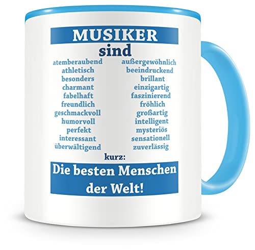 Samunshi® Musiker sind Tasse Beruf Geschenk Kaffeetasse Teetasse Kaffeepott Kaffeebecher Becher Musiker sind... 300ml hellblau/hellblau von Samunshi