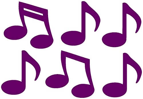 Samunshi® Musiknoten Aufkleber Musik 6 Stück 6x15cm - hoch violett von Samunshi