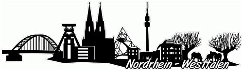 Samunshi® NRW Skyline Aufkleber Sticker Autoaufkleber City Gedruckt - 60x17,2cm schwarz von Samunshi