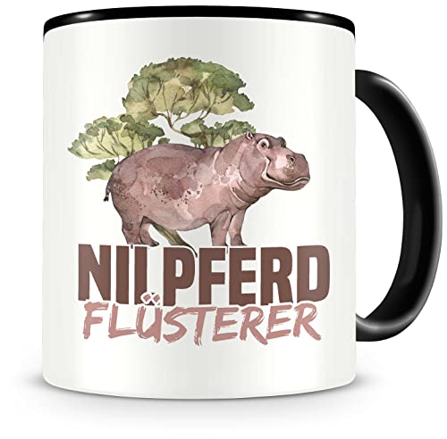 Samunshi® Nilpferde Tasse mit Spruch Nilpferd Flüsterer Geschenk für Nilpferde Fans Kaffeetasse Lustige Tassen zum Geburtstag 300ml von Samunshi