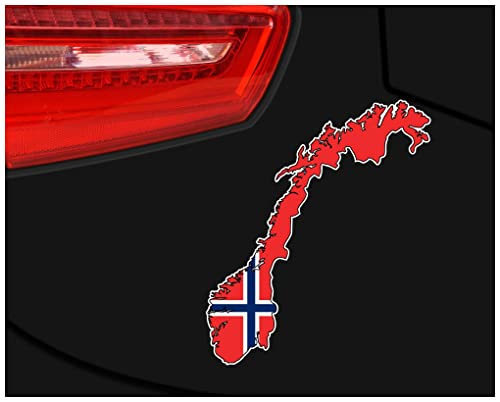 Samunshi® Norwegen Aufkleber Autoaufkleber in Nationalfarben Norge - 21x25cm von Samunshi
