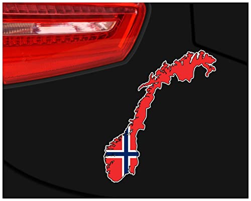 Samunshi® Norwegen Aufkleber Autoaufkleber in Nationalfarben Norge - 42x50cm von Samunshi