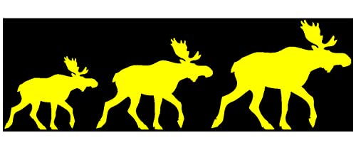 Samunshi® Norwegen Elch Karawane Tier Aufkleber Autoaufkleber Sticker für Auto Motorrad Wohnmobil Scheiben in 10 Größen und 25 Farben (20x6,3cm gelb) von Samunshi
