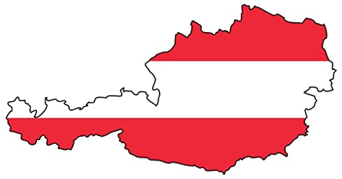 Samunshi® Österreich Aufkleber Autoaufkleber in Nationalfarben - 10x5,2cm von Samunshi